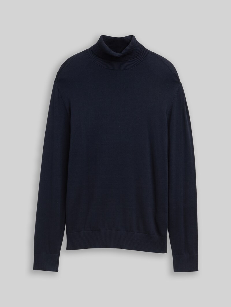 Tom Tailor Rollkragenpullover aus Baumwolle - Sky Captain Blue