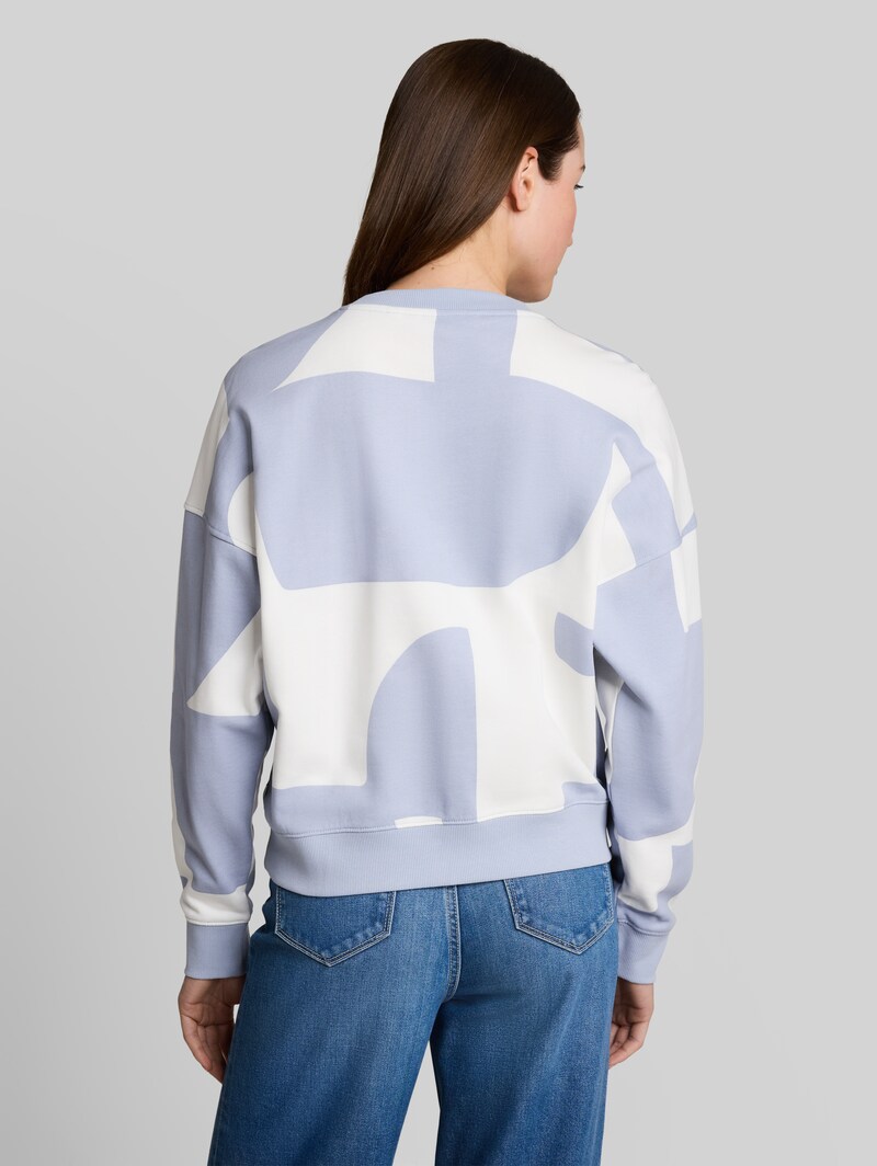 Tom Tailor Loose Fit Sweatshirt mit Muster - Foggy Blue Big Scale Print