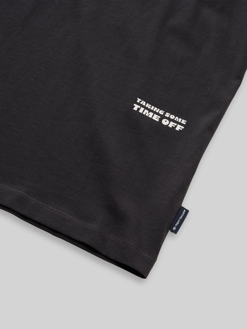 Tom Tailor T-Shirt mit Print - Coal Grey