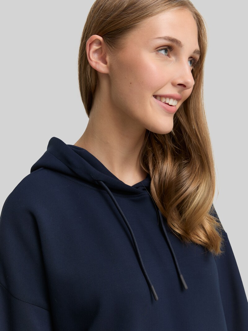 Tom Tailor Loose Fit Scuba Hoodie Sweatshirt - Sky Captain Blue