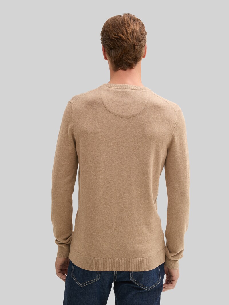 Tom Tailor Strickpullover aus Baumwolle - Hazel Brown Melange