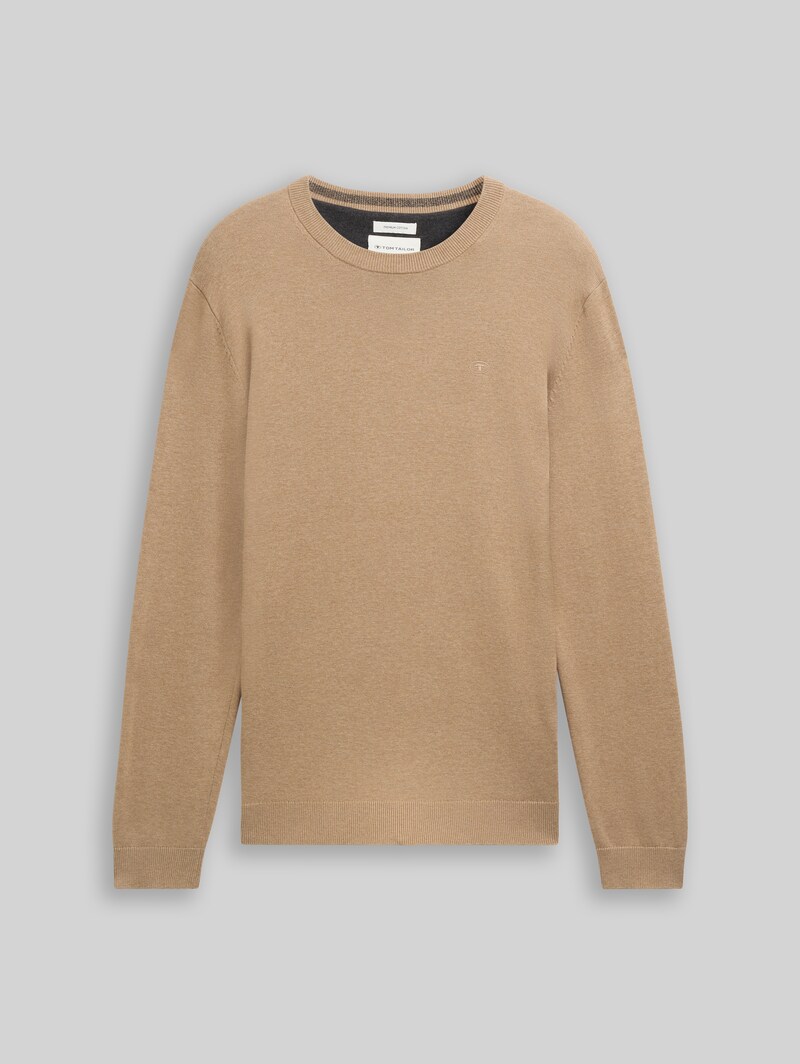 Tom Tailor Strickpullover aus Baumwolle - Hazel Brown Melange