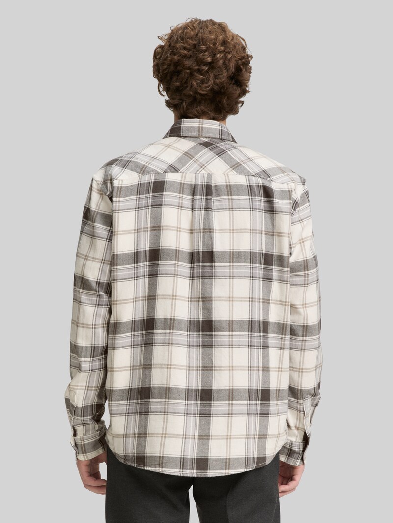 Tom Tailor Relaxed Fit Hemd mit Karomuster - Off White Check