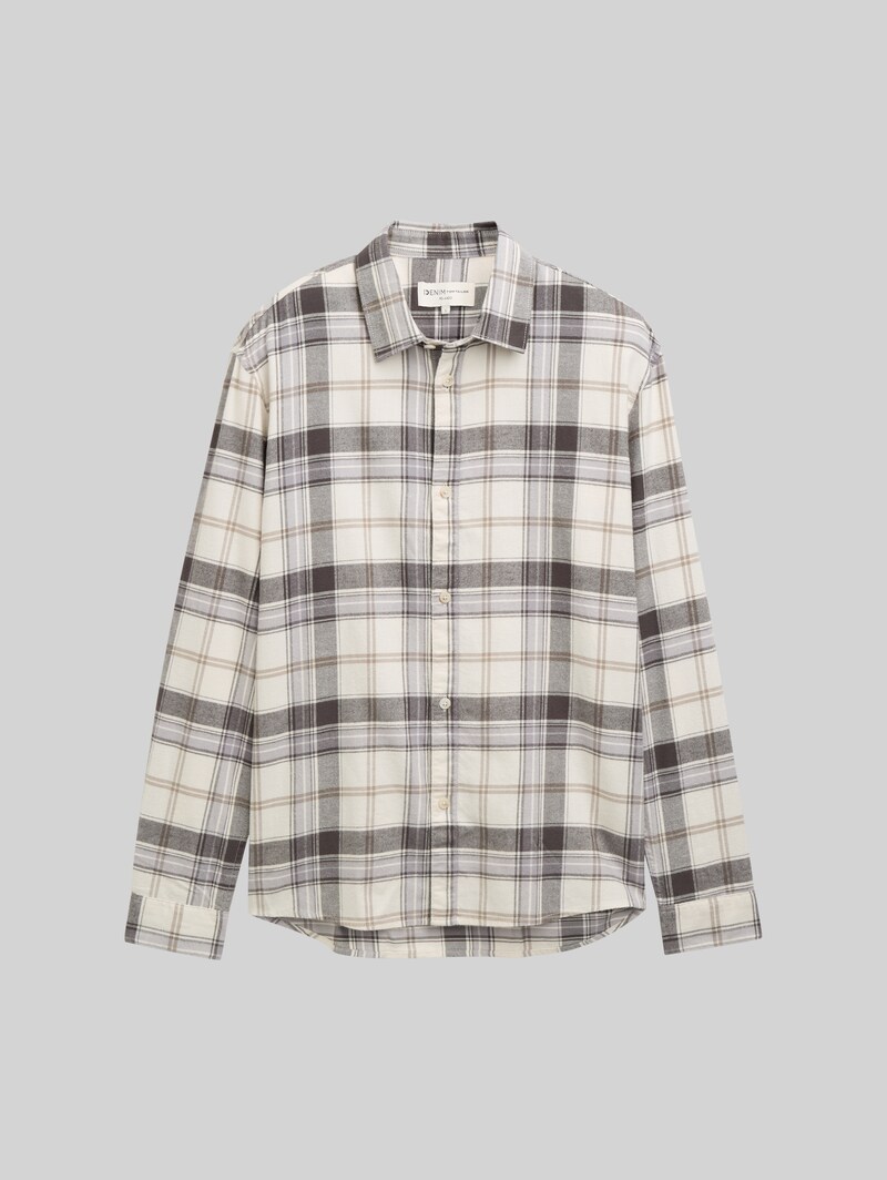 Tom Tailor Relaxed Fit Hemd mit Karomuster - Off White Check