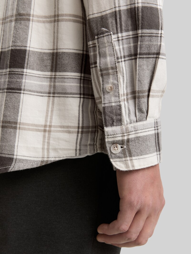 Tom Tailor Relaxed Fit Hemd mit Karomuster - Off White Check
