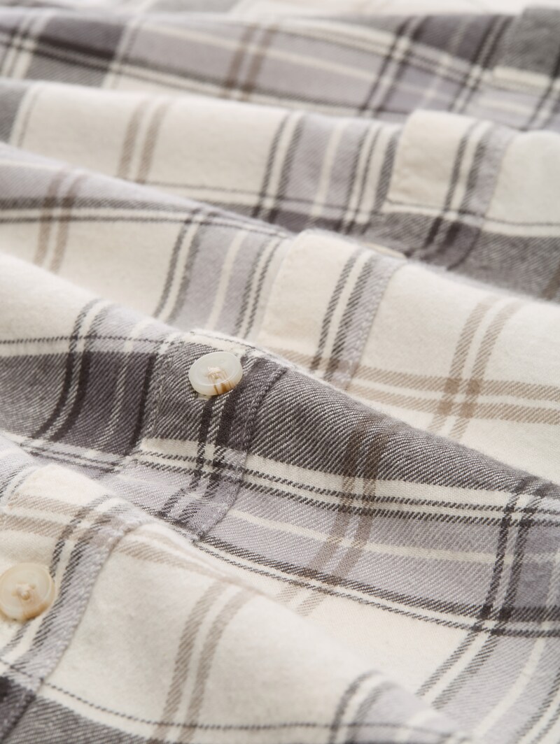 Tom Tailor Relaxed Fit Hemd mit Karomuster - Off White Check