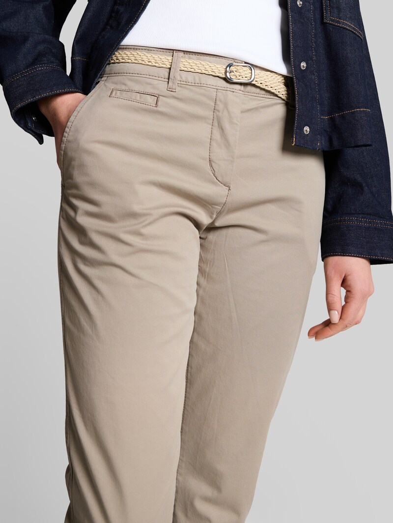 Tom Tailor Slim Chino Hose mit Gürtel - Soft Taupe Grey