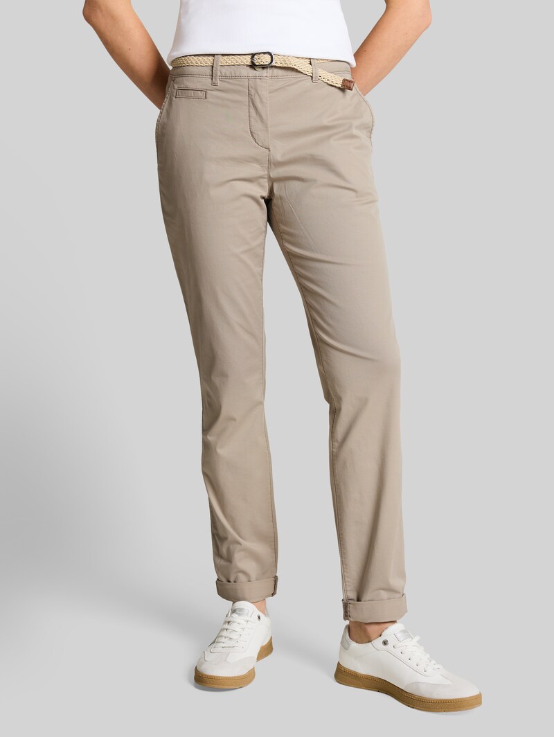 Tom Tailor Slim Chino Hose mit Gürtel - Soft Taupe Grey