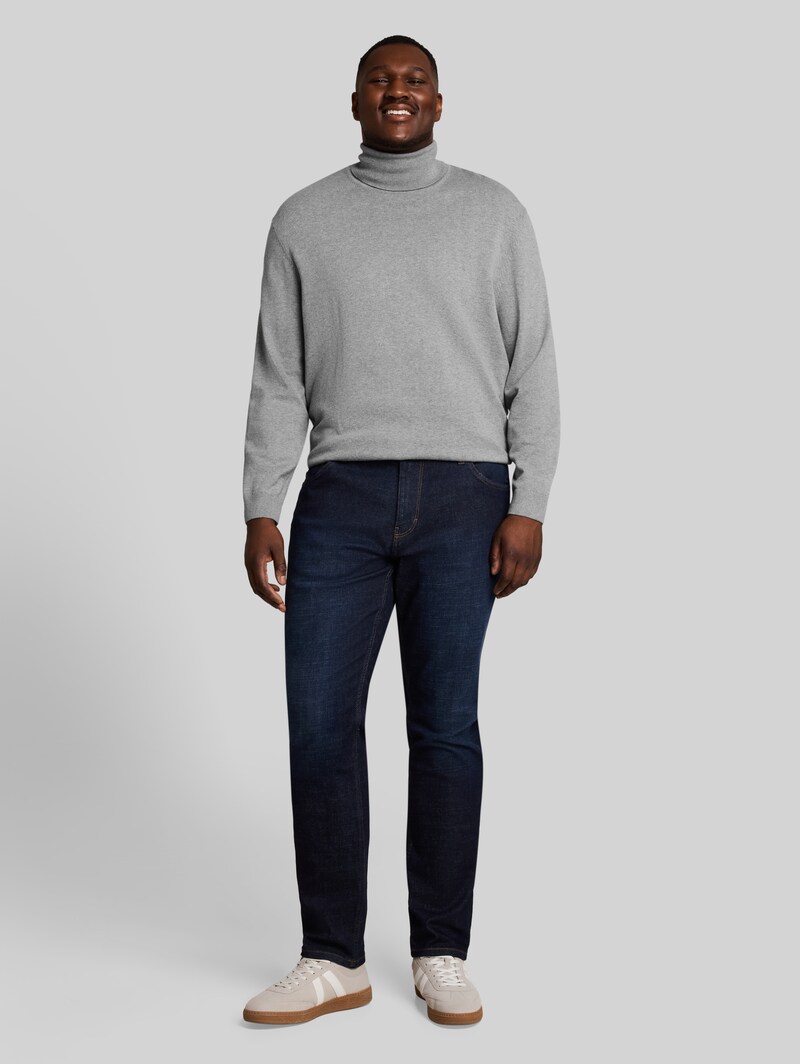 Tom Tailor Plus Size - Rollkragenpullover aus Baumwolle - Knit Grey Melange