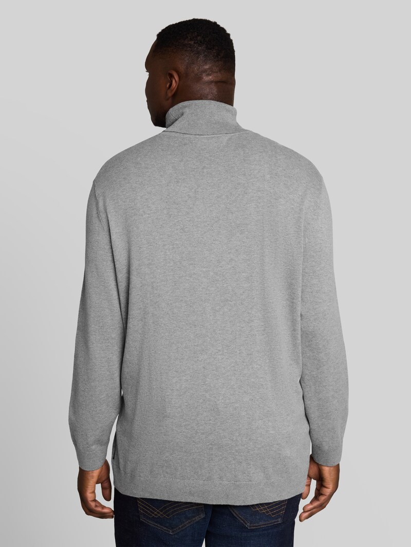 Tom Tailor Plus Size - Rollkragenpullover aus Baumwolle - Knit Grey Melange