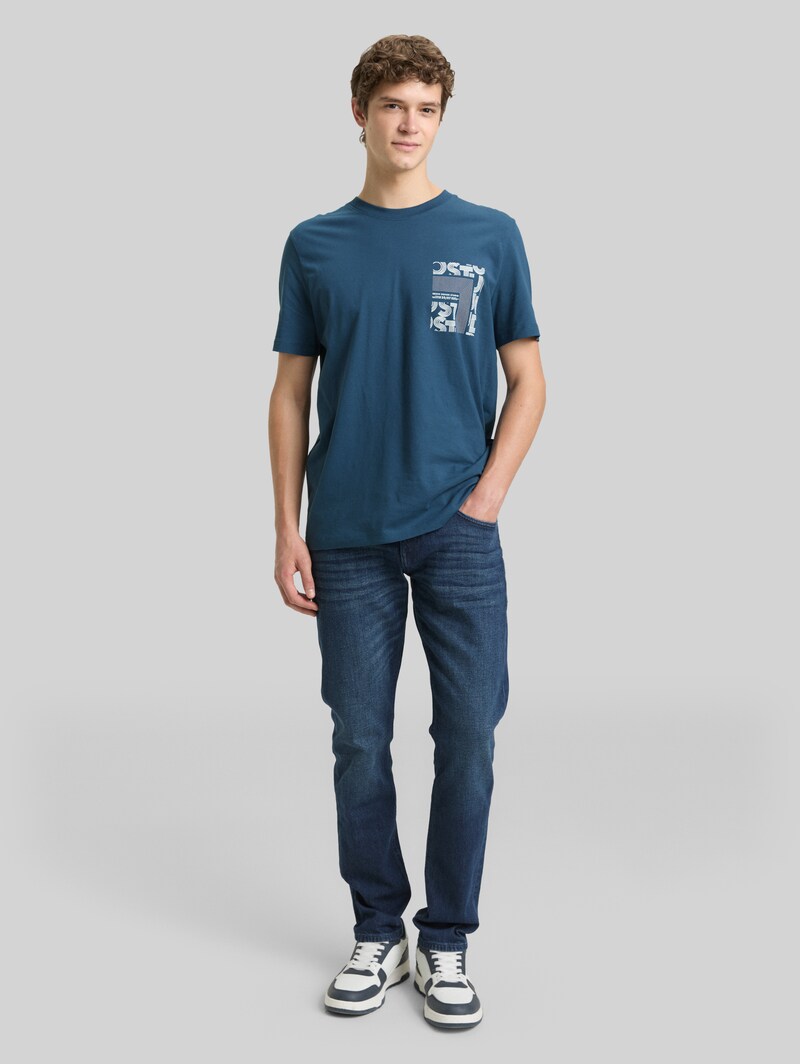Tom Tailor T-Shirt mit Print - Nighttime Blue