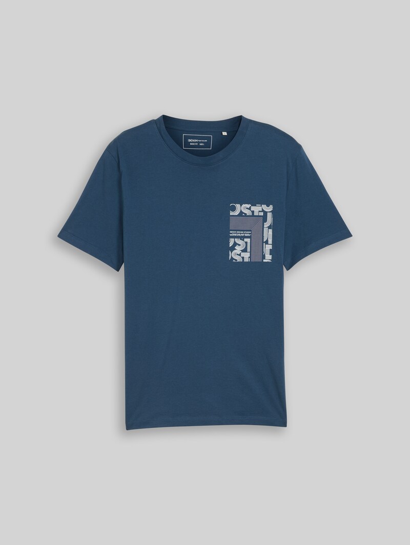 Tom Tailor T-Shirt mit Print - Nighttime Blue