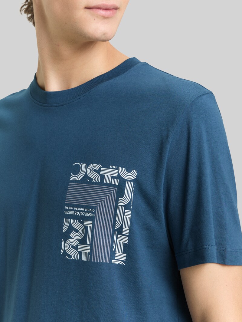 Tom Tailor T-Shirt mit Print - Nighttime Blue