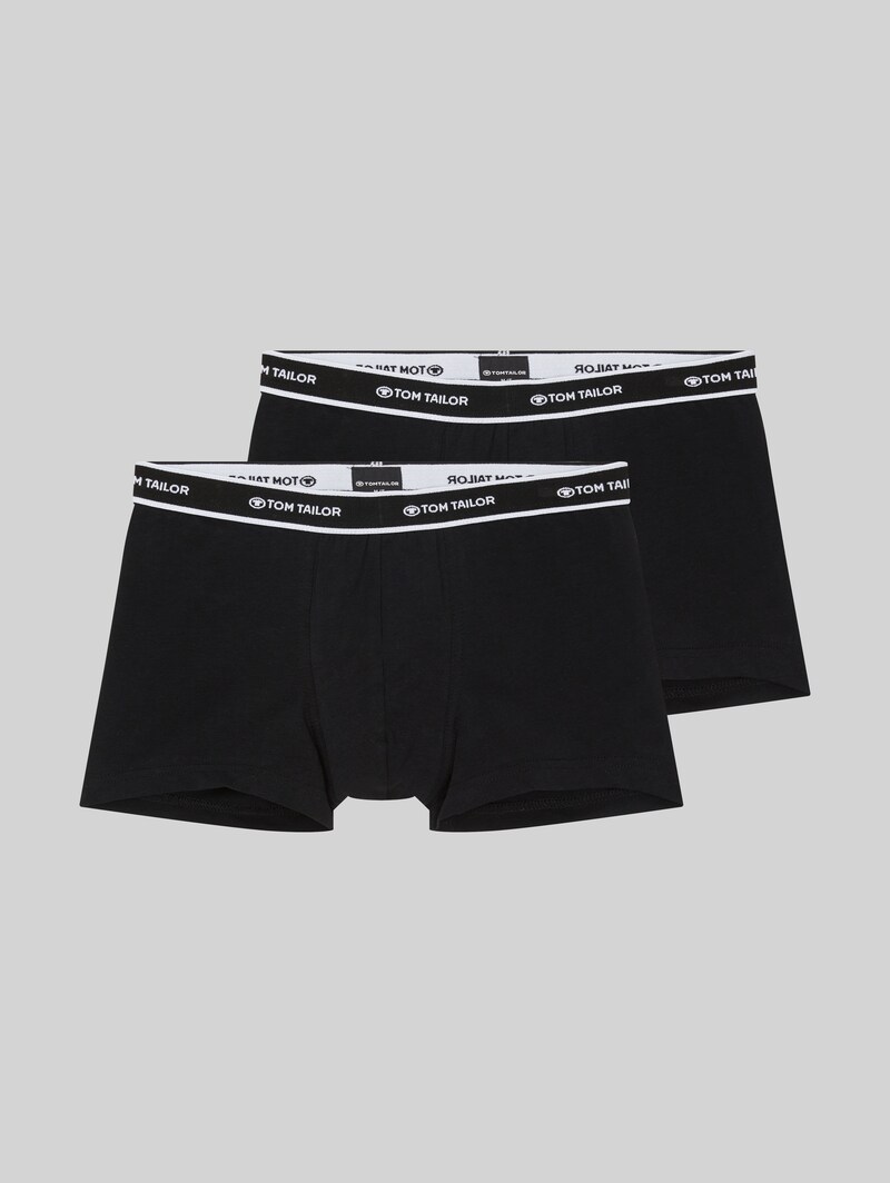 Tom Tailor Kurze Boxershorts im 2er-Pack - Black Uni