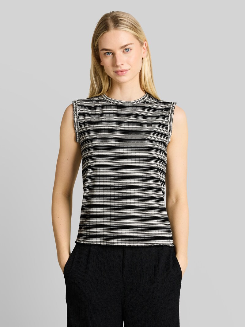 Tom Tailor Top mit Streifenmuster - Black White Gradient Stripe Tom Tailor Top mit Streifenmuster - Black White Gradient Stripe