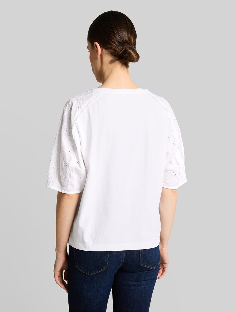 Tom Tailor T-Shirt mit Lochstickereien - White