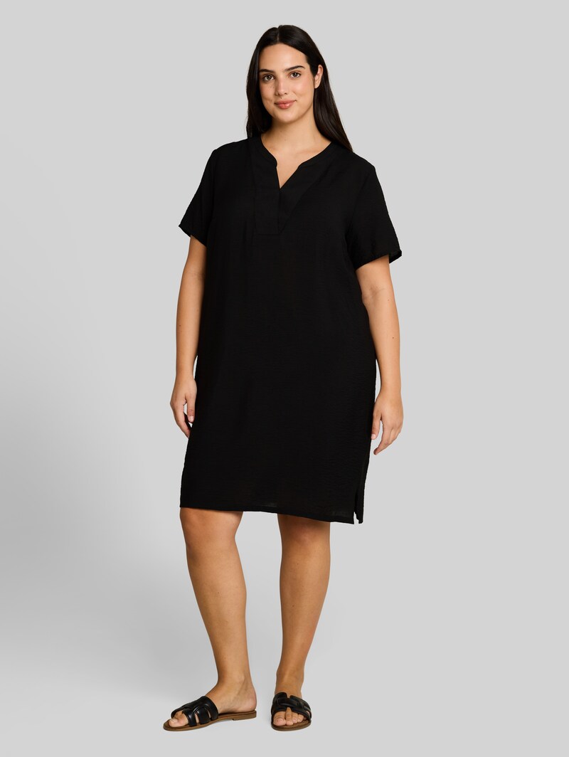 Tom Tailor Plus Size - Kleid mit V-Ausschnitt - Deep Black Tom Tailor Plus Size - Kleid mit V-Ausschnitt - Deep Black