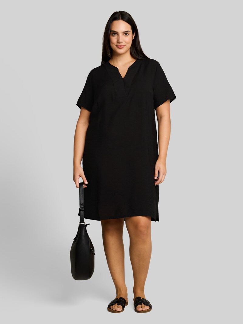 Tom Tailor Plus Size - Kleid mit V-Ausschnitt - Deep Black