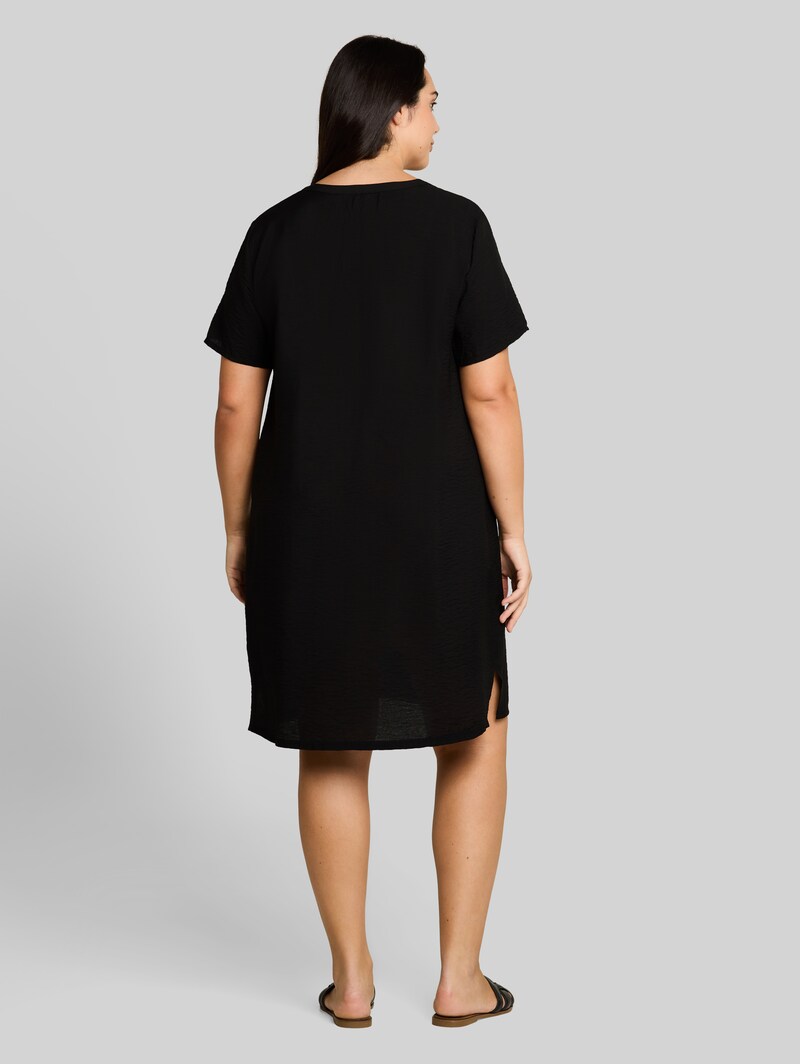 Tom Tailor Plus Size - Kleid mit V-Ausschnitt - Deep Black