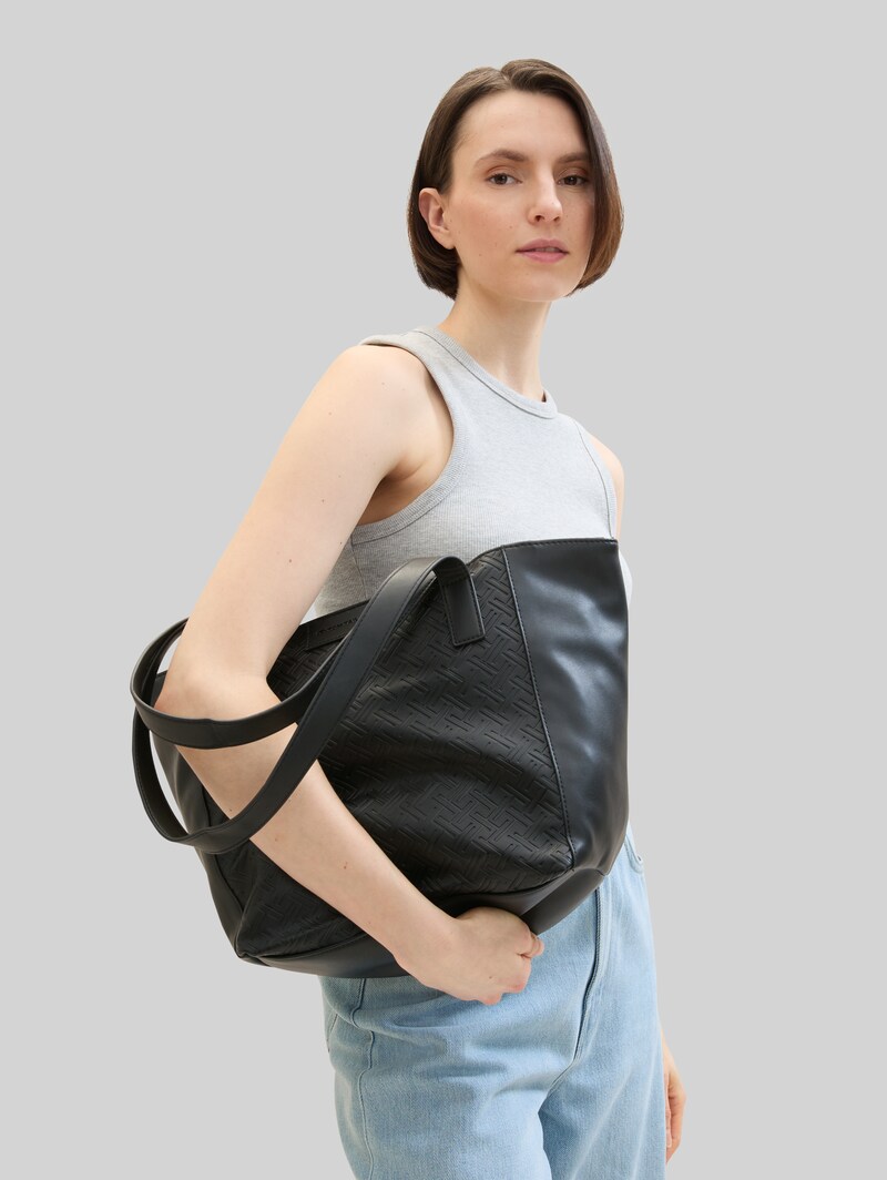 Tom Tailor TTMIRENDA L Shopper mit Logo-Prägung - Schwarz / Black