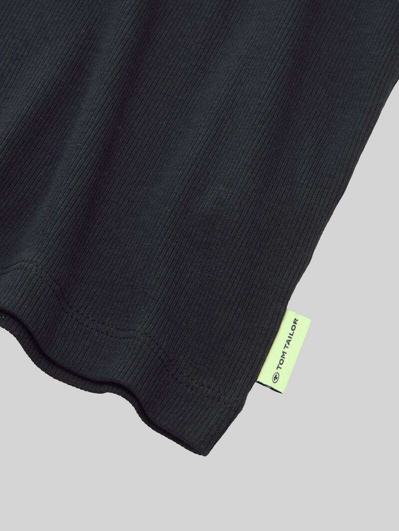 Tom Tailor Basic Ripp Top - Heavy Black