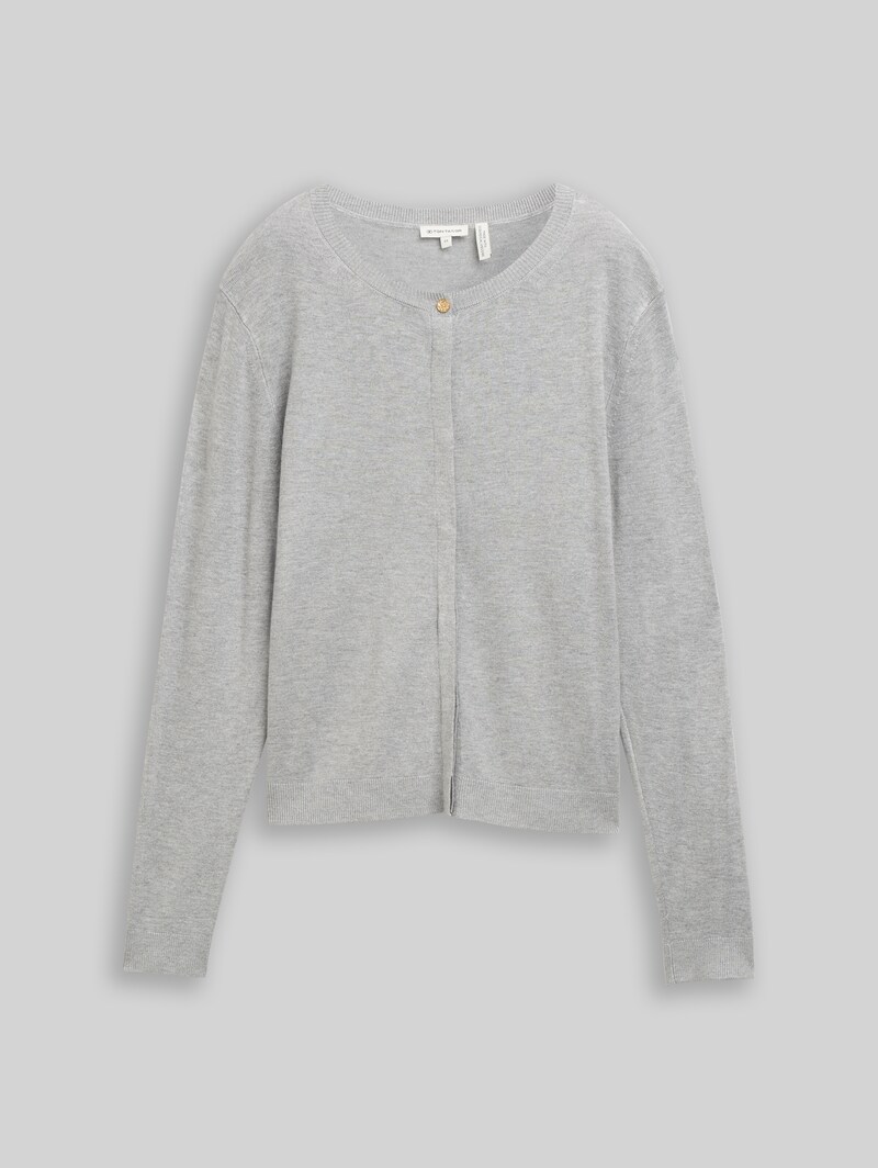 Tom Tailor Cardigan mit verdeckter Knopfleiste - Medium Silver Grey Melange