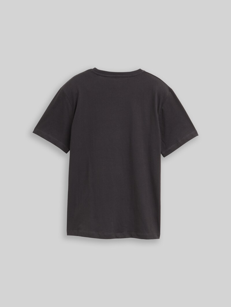 Tom Tailor T-Shirt mit Print aus Baumwolle - Coal Grey Tom Tailor T-Shirt mit Print aus Baumwolle - Coal Grey