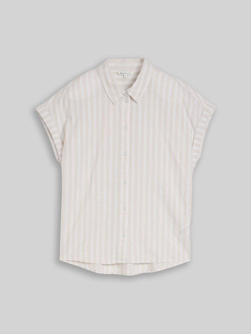 Tom Tailor Bluse mit Streifenmuster - Beige White Stripe