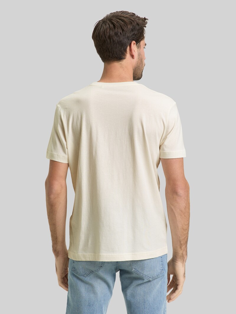 Tom Tailor T-Shirt mit Logo-Stickerei - Gardenia White