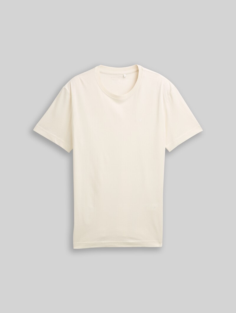 Tom Tailor T-Shirt mit Logo-Stickerei - Gardenia White