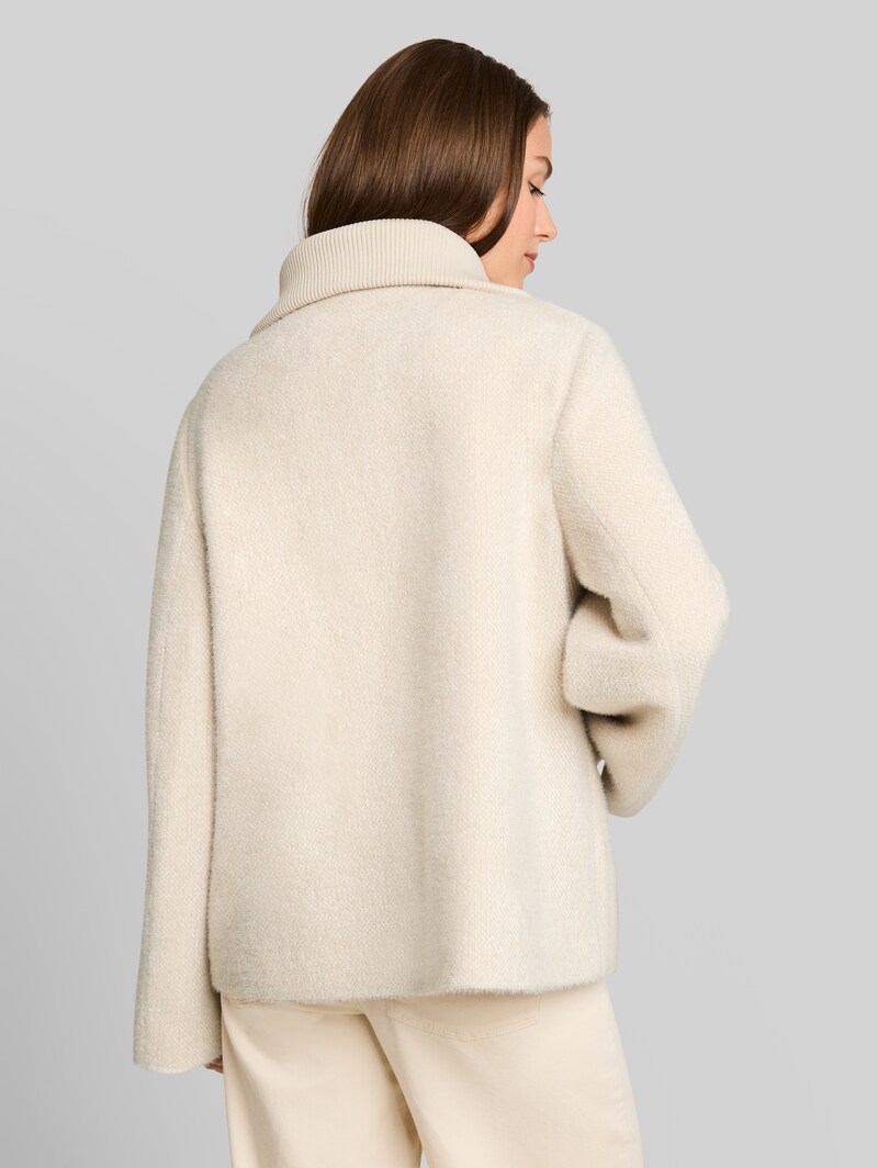 Tom Tailor Cosy Jacke mit Taschen - Cold Beige Structure