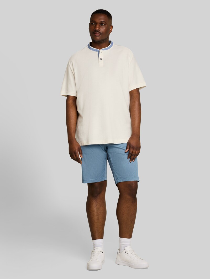 Tom Tailor Plus Size - Poloshirt mit Stehkragen - Gardenia White