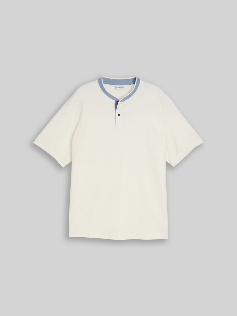 Tom Tailor Plus Size - Poloshirt mit Stehkragen - Gardenia White