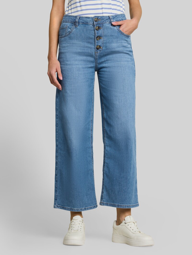 Tom Tailor TTNELMA CULOTTE Jeans mit Knopfleiste - Clean Light Stone Blue Denim
