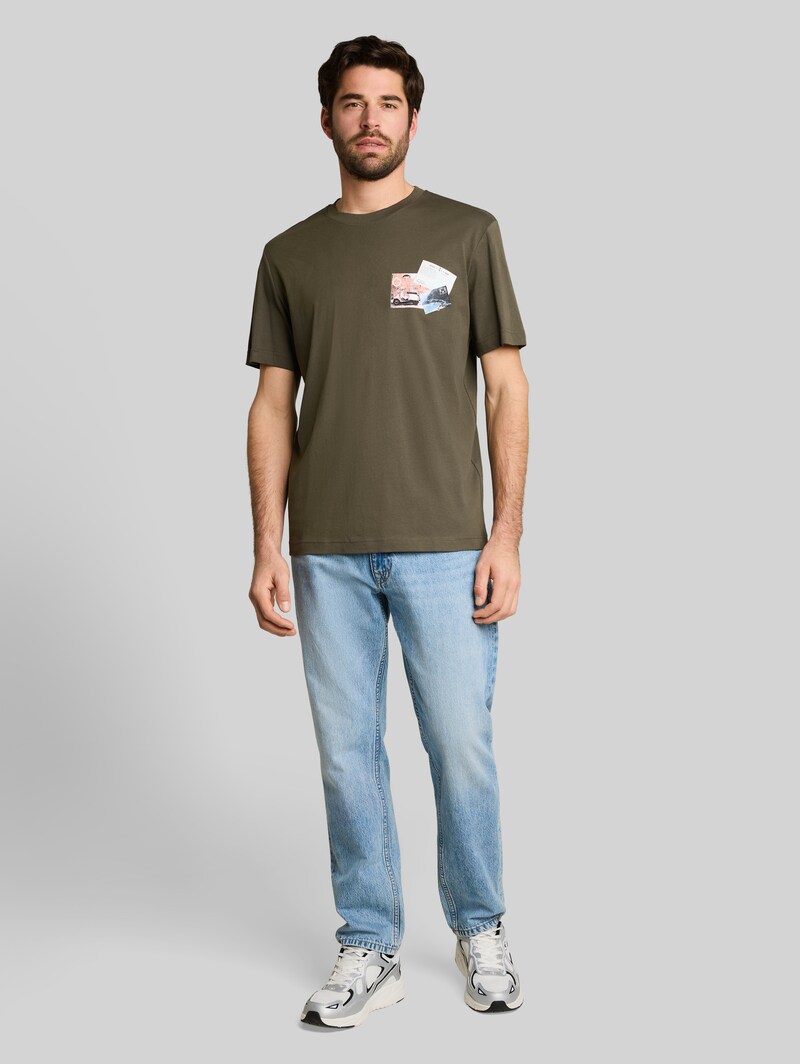 Tom Tailor T-Shirt mit Fotoprint - Deep Leaf Green