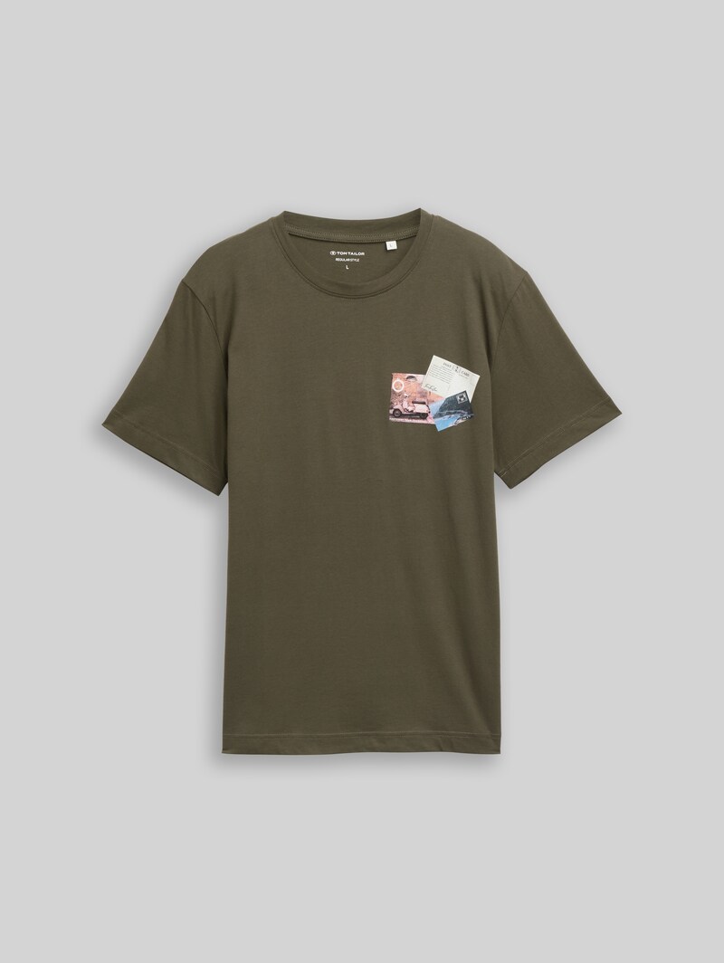 Tom Tailor T-Shirt mit Fotoprint - Deep Leaf Green