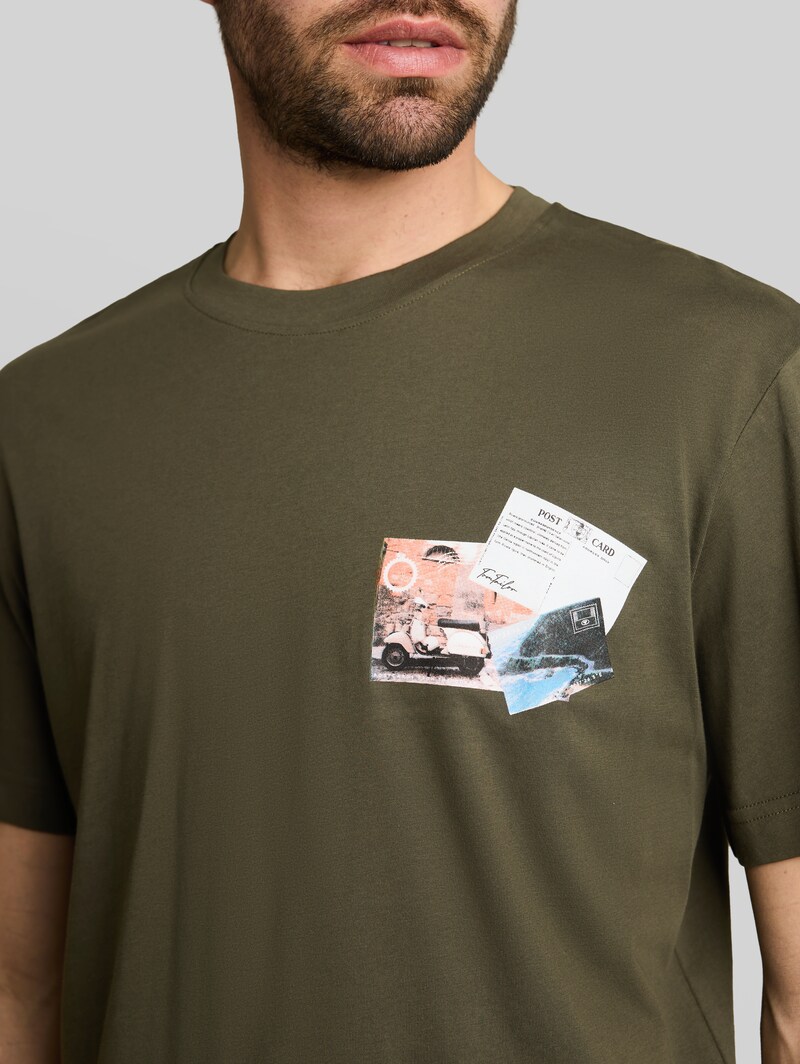 Tom Tailor T-Shirt mit Fotoprint - Deep Leaf Green