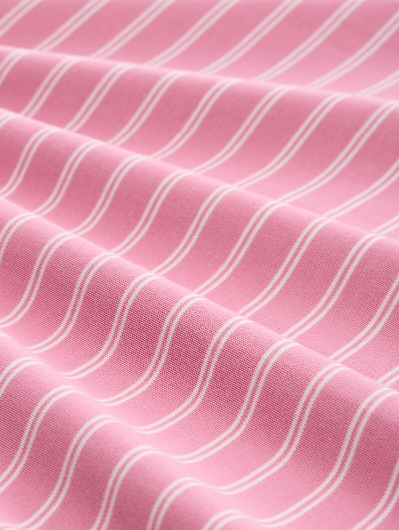 Tom Tailor Boxy Fit Langarmshirt mit Herz-Stickerei - Pink White Stripe