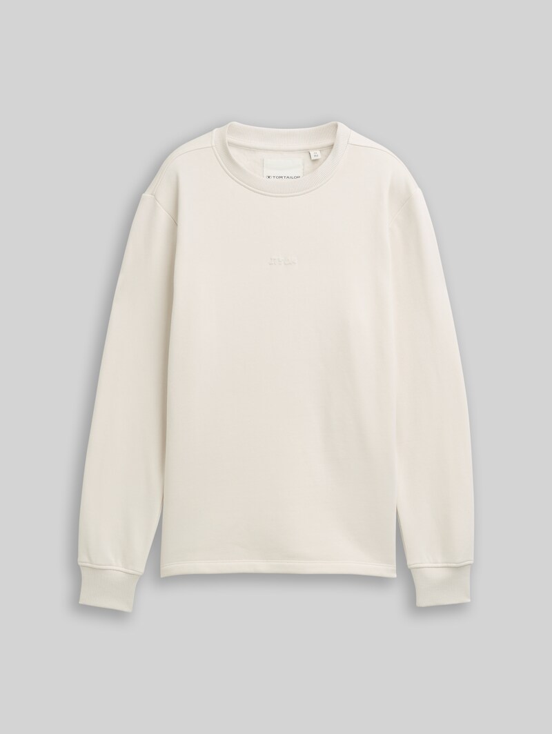 Tom Tailor Sweatshirt mit Print - Greyish White