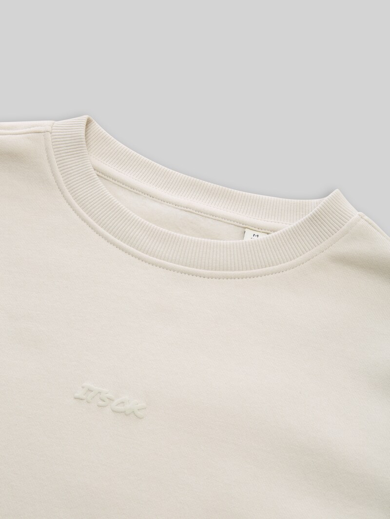 Tom Tailor Sweatshirt mit Print - Greyish White