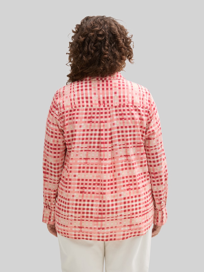 Tom Tailor Plus Size - Bluse mit Muster - Berry Red Check Design