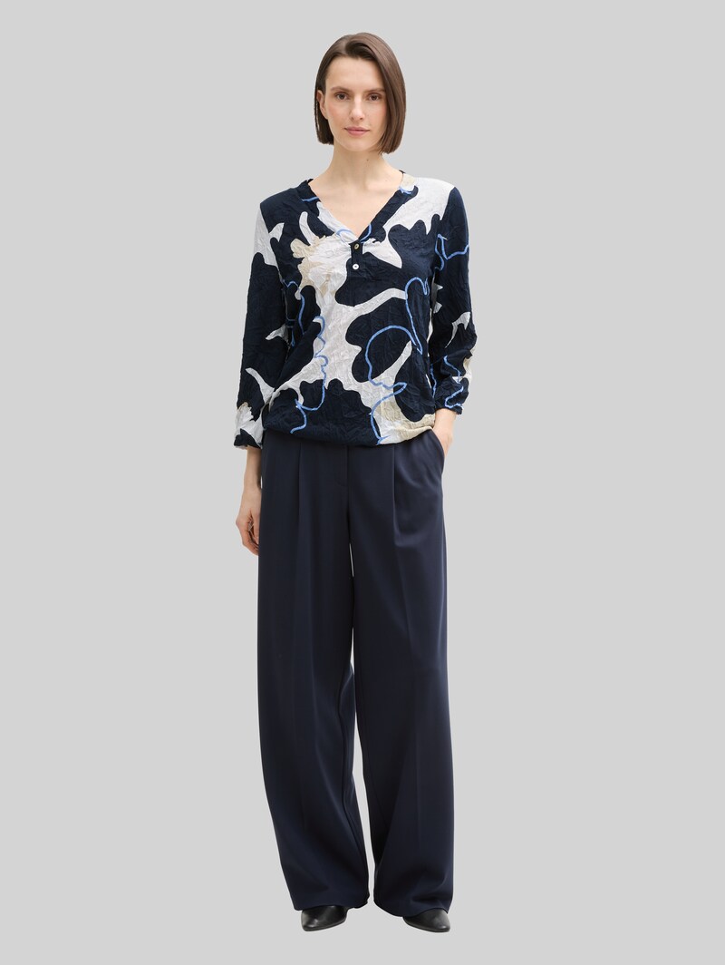 Tom Tailor Crinkle Blusenshirt - Big Floral Shapes Design