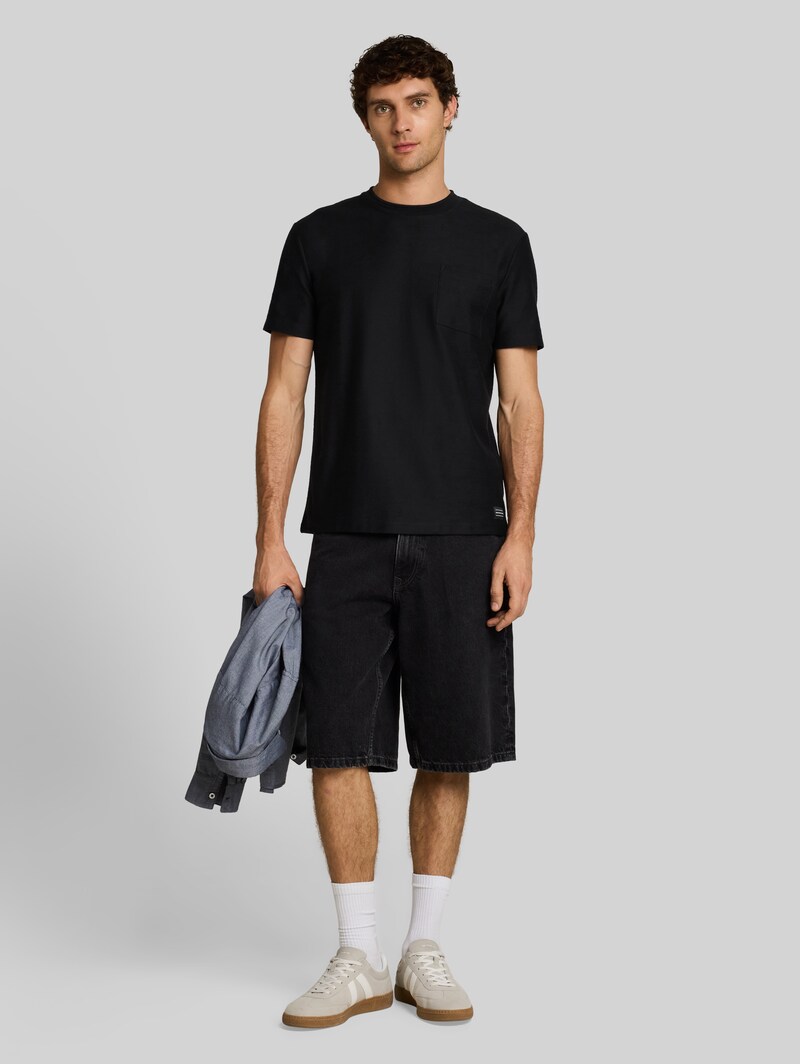 Tom Tailor T-Shirt mit Brusttasche - Black
