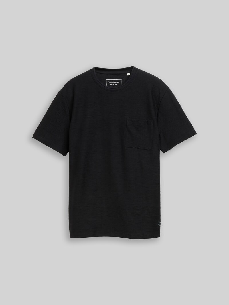 Tom Tailor T-Shirt mit Brusttasche - Black