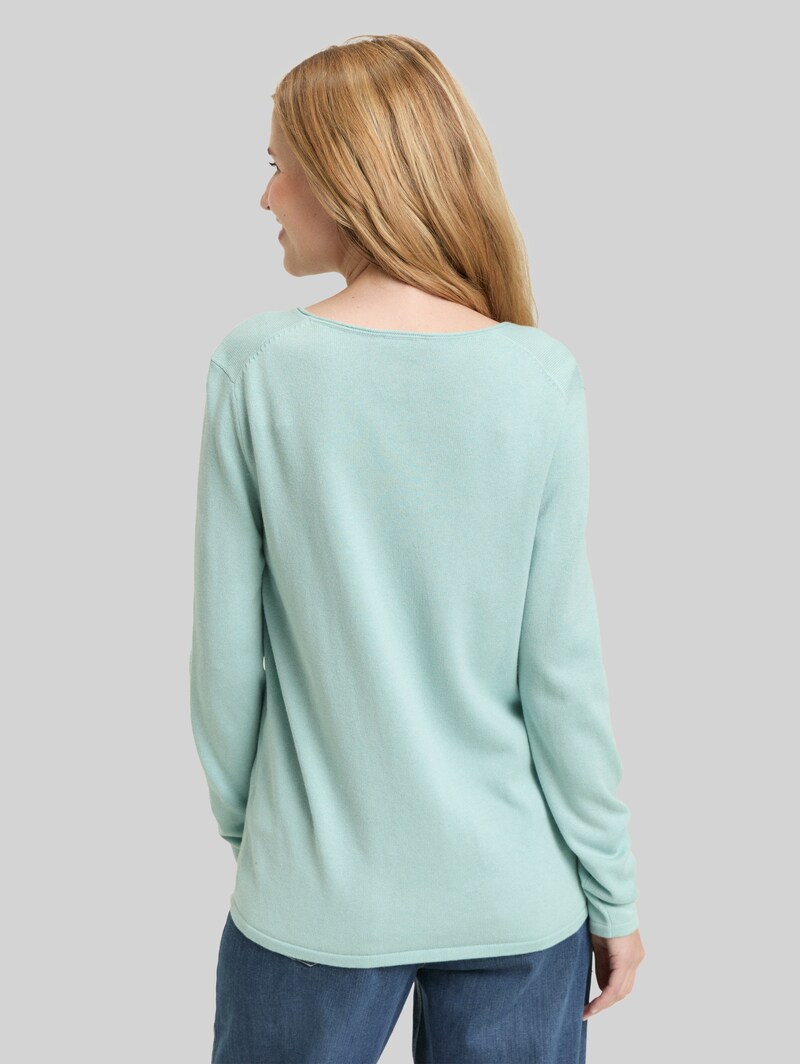 Tom Tailor Strickpullover mit V-Ausschnitt - Blue Haze