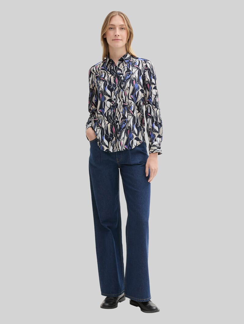 Tom Tailor Bluse mit Muster - Organic Shapes Design