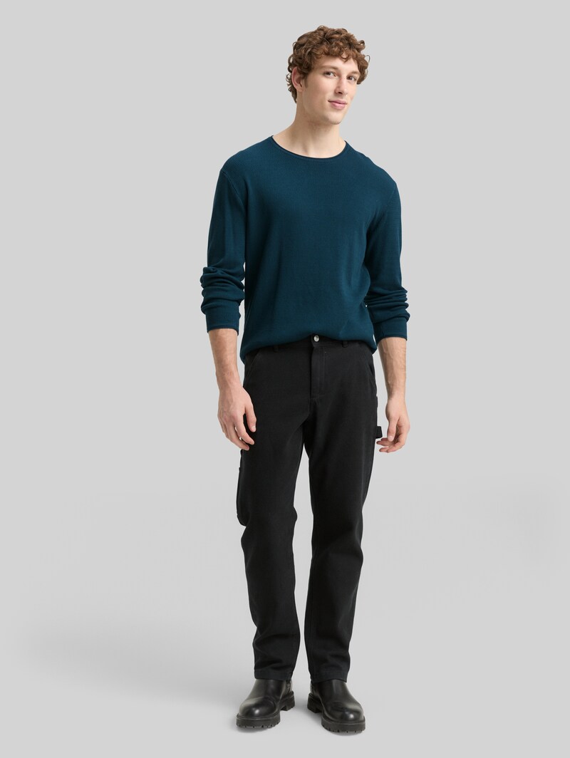 Tom Tailor Strickpullover aus Baumwolle - Deep Pond Green