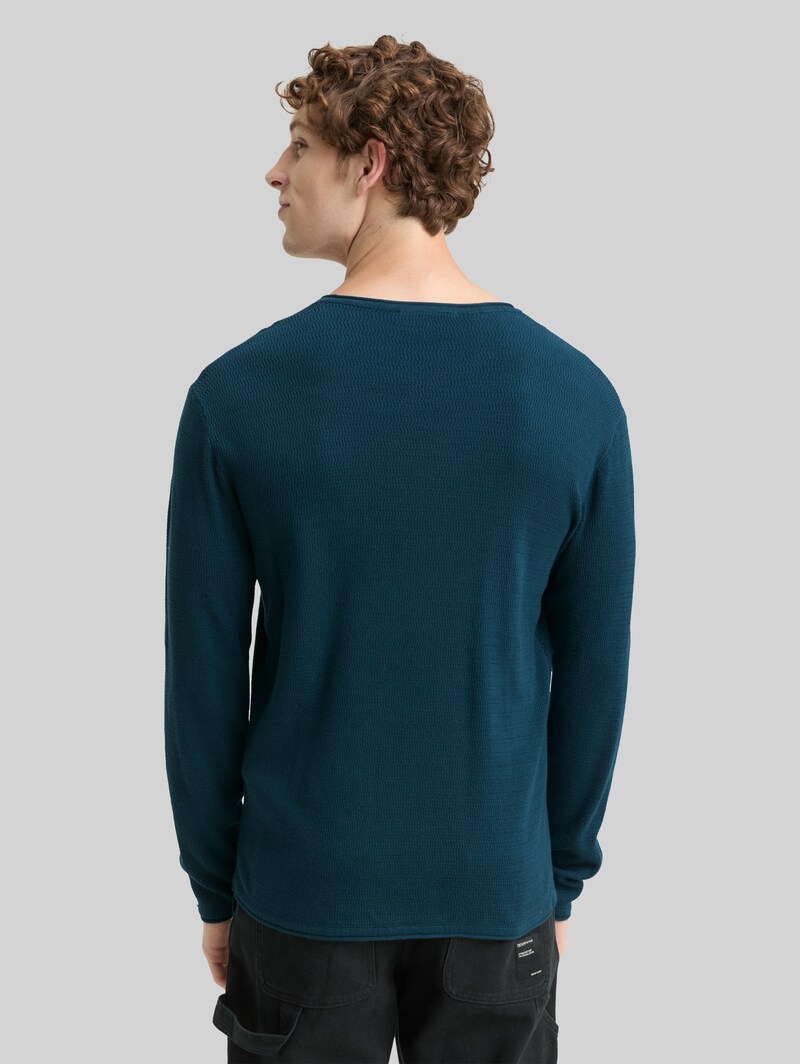 Tom Tailor Strickpullover aus Baumwolle - Deep Pond Green