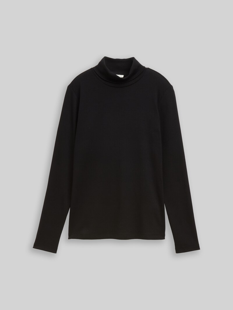 Tom Tailor Langarmshirt mit Rollkragen - Deep Black