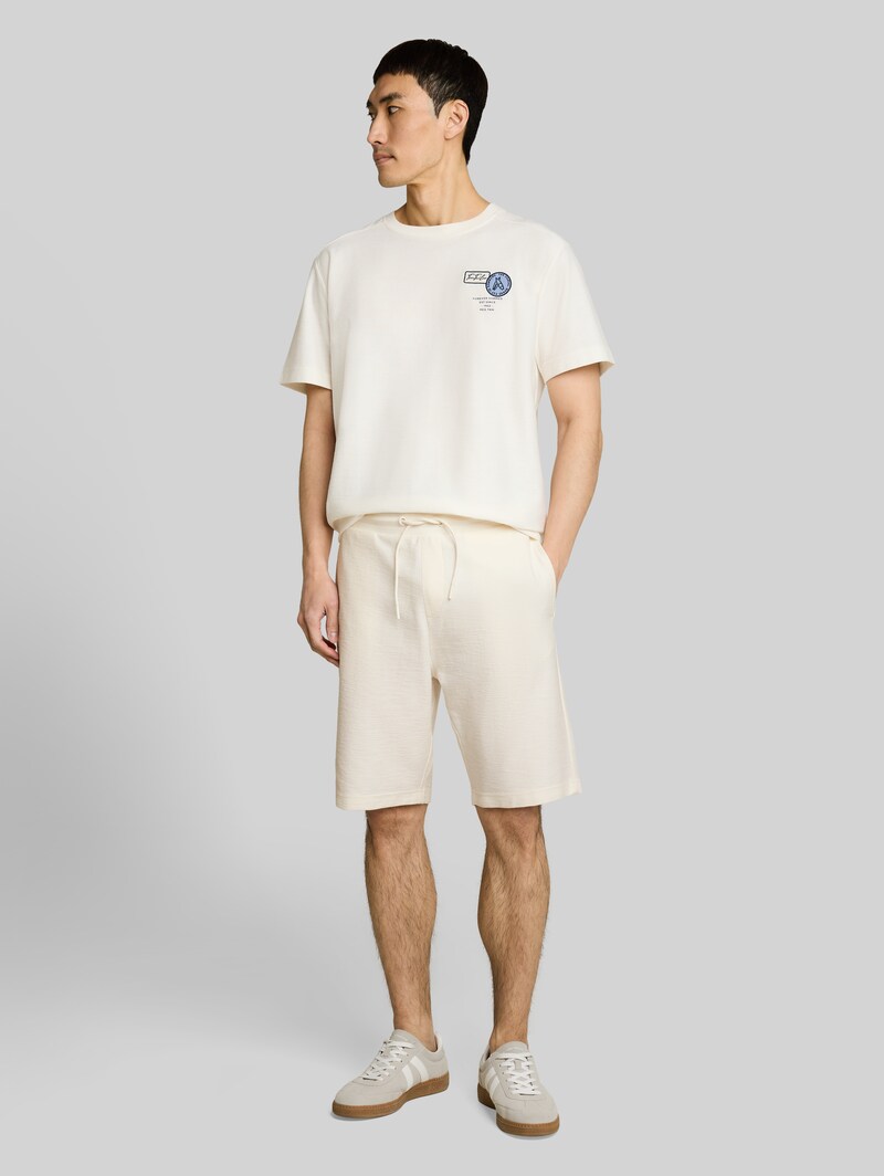 Tom Tailor Regular Fit Shorts mit Kordelzug - Gardenia White